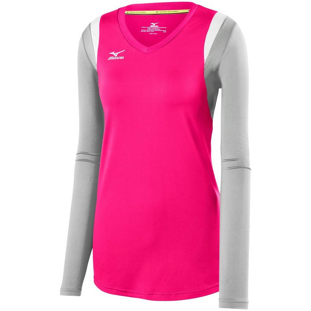 Jerseys Mizuno Balboa 5.0 Long Sleeve Mujer Rosas/Plateadas Ofertas VFDY-95610